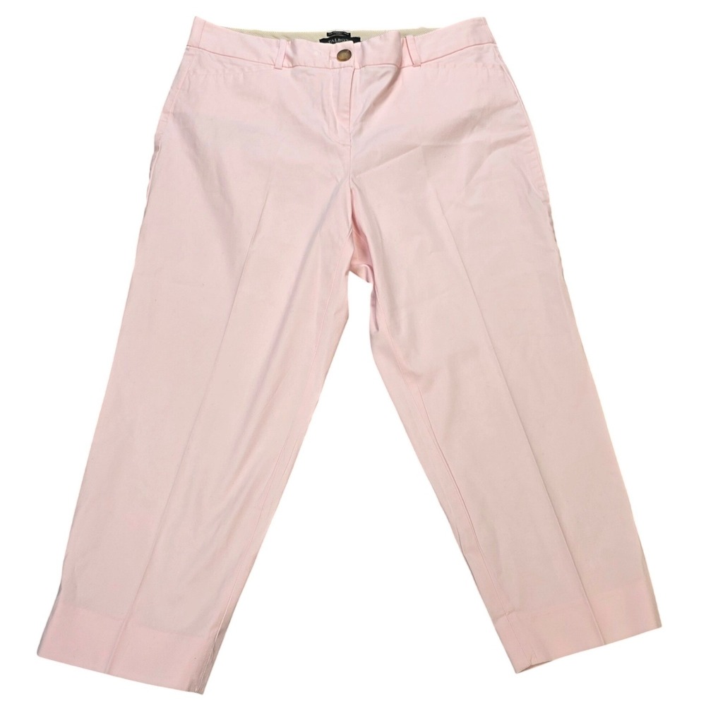 Talbots The Perfect Crop‎ Curvy Pants Women's Size 10P Pink Cotton Blend Stretch